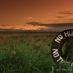No Hunting - Prairie Landscape at Sunset. Calgary, Alberta